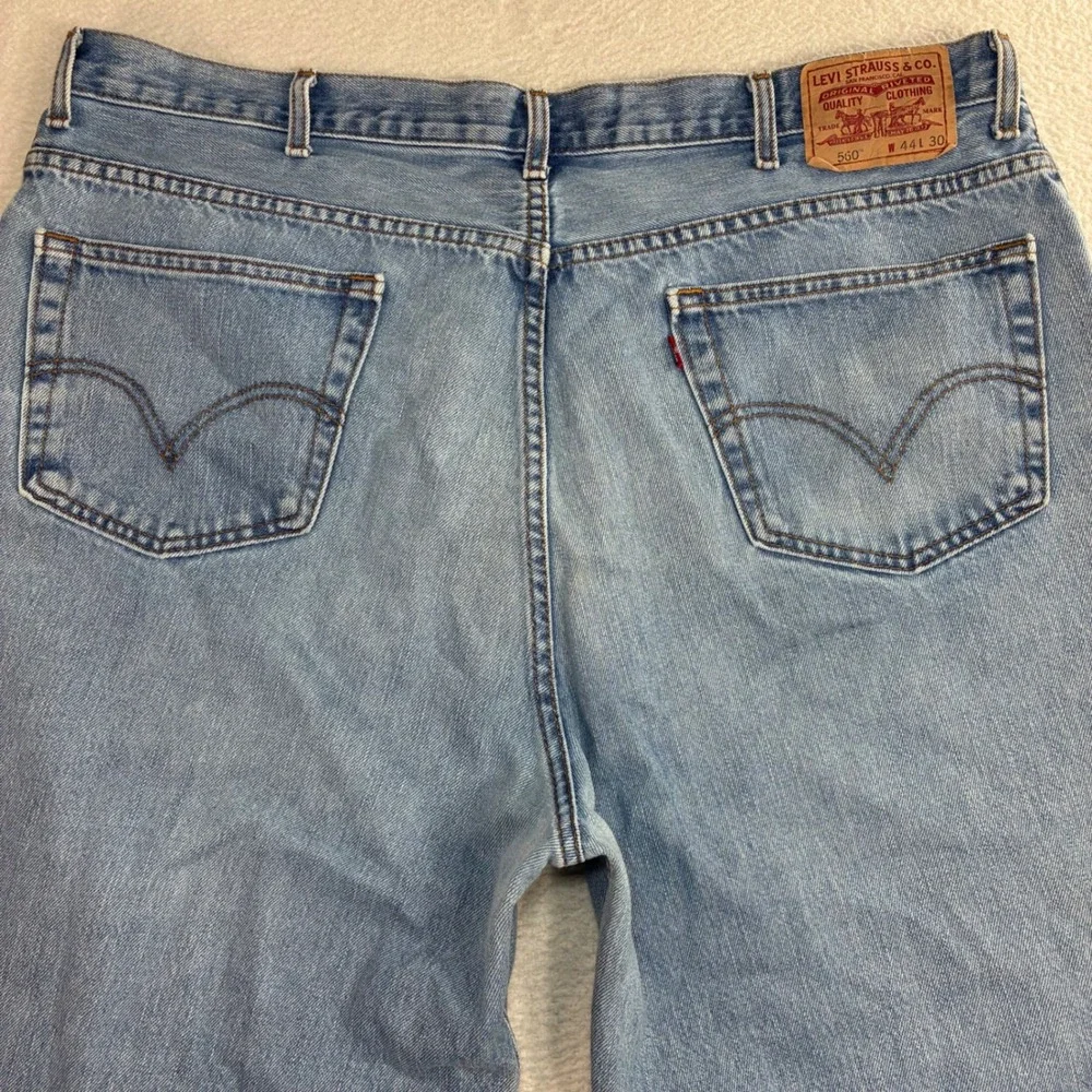 Levis 560 Comfort Fit Jeans Men 44x30 Blue Faded Relaxed Taper Casual Loose Y2K